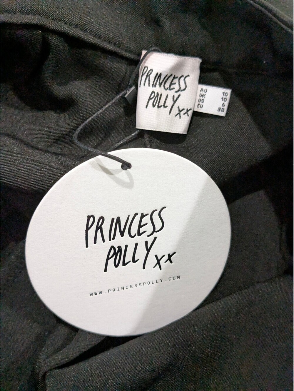 Princess Polly Women's Briana Wide Leg Black Dress Pants Trousers, Size 6, New - Picture 3 of 14